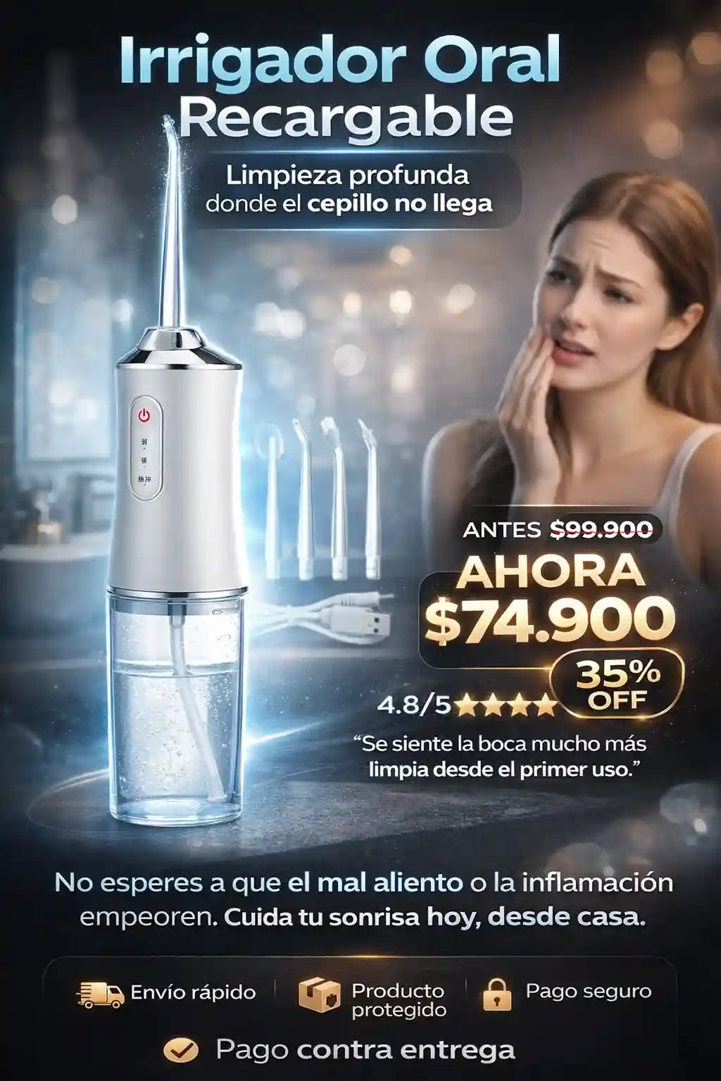 Irrigador oral + 4 boquillas