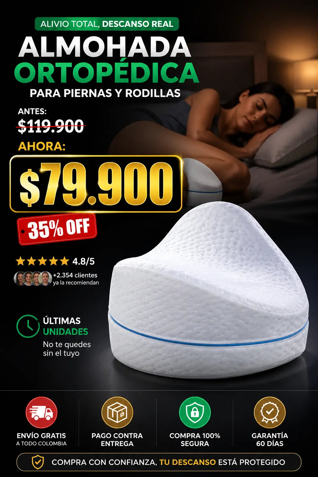 almohada para piernas