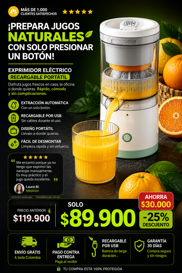 Exprimidor electrico recargable - frutas