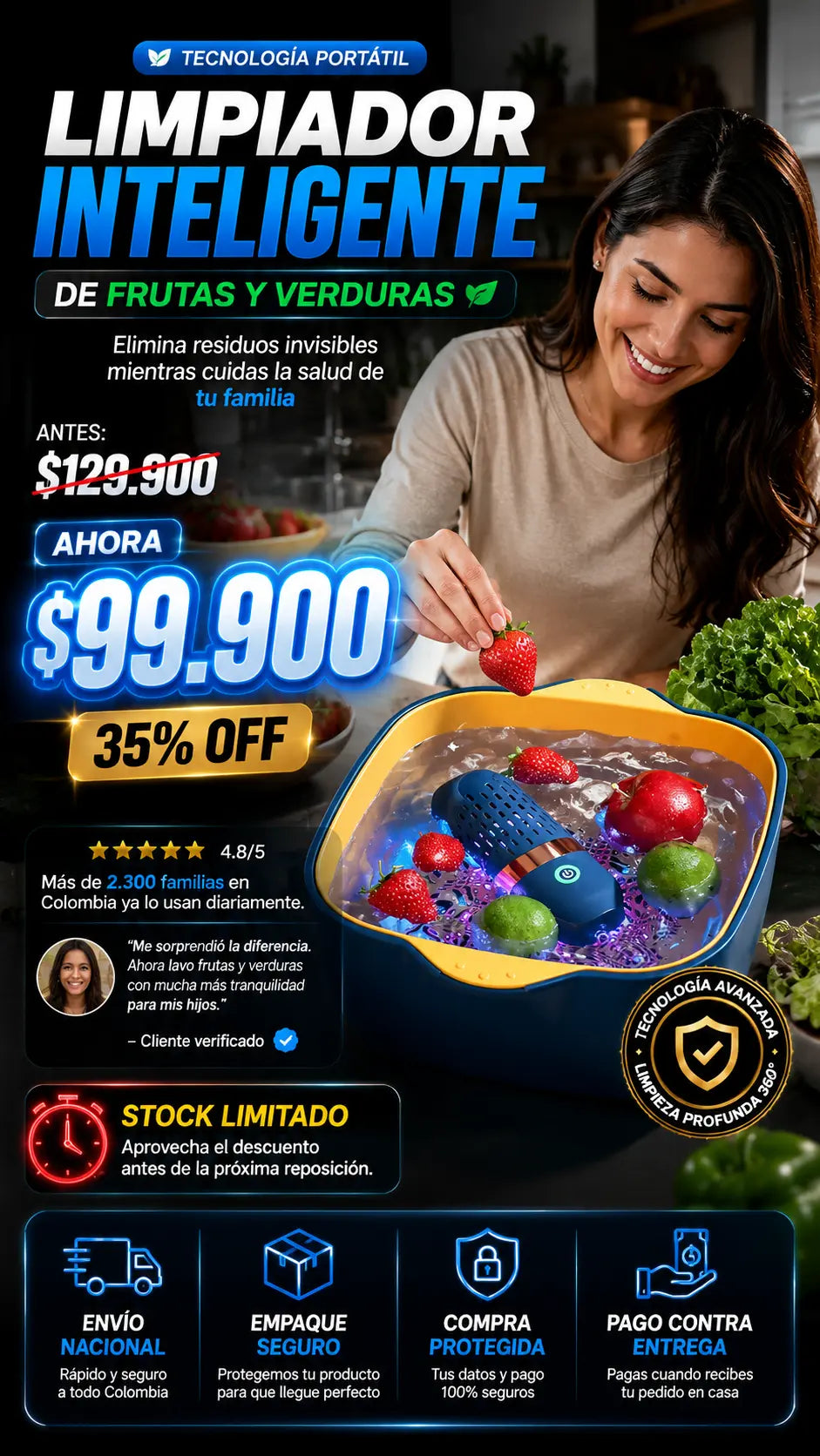 Purificador de frutas y verduras