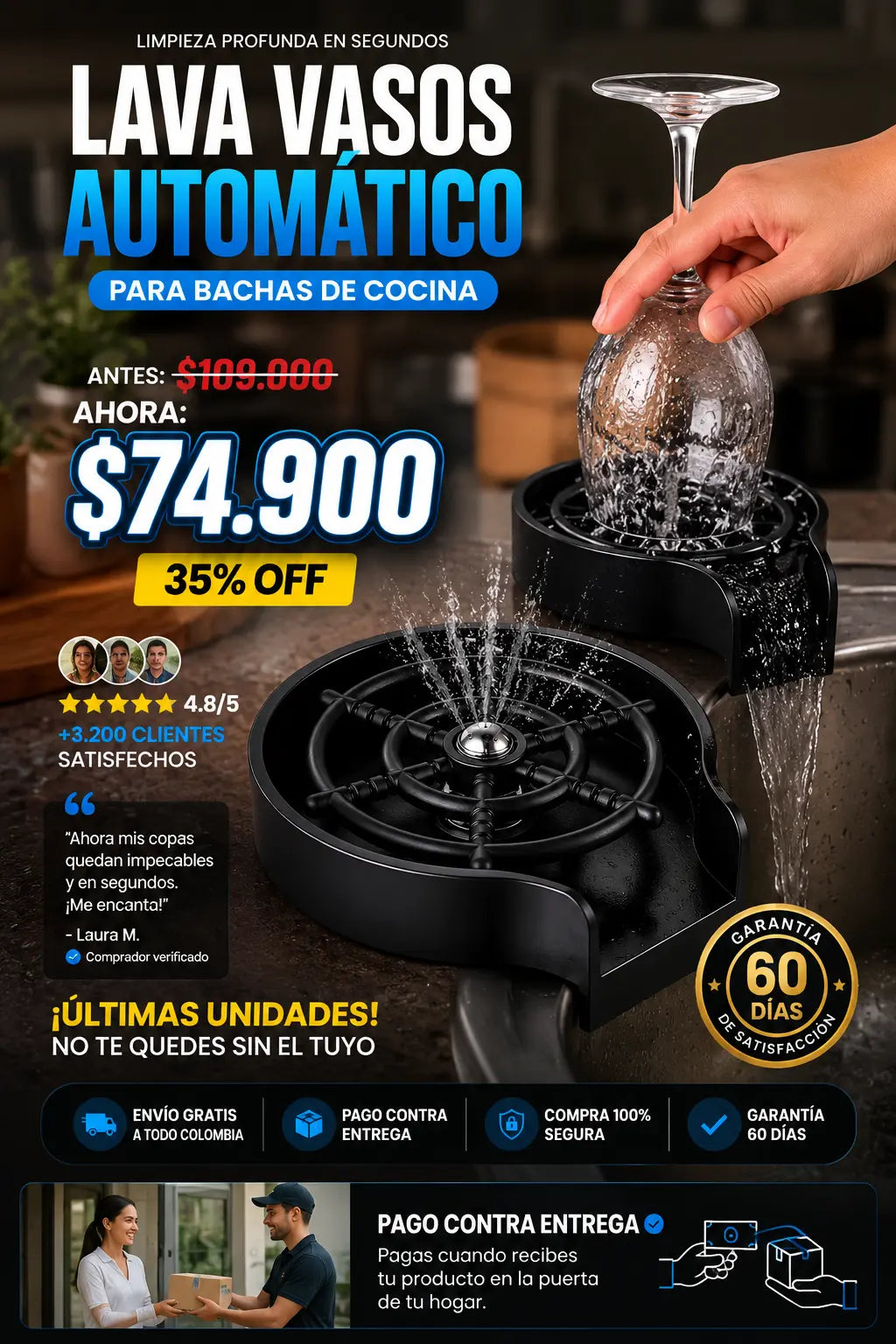 Lava vasos automatico