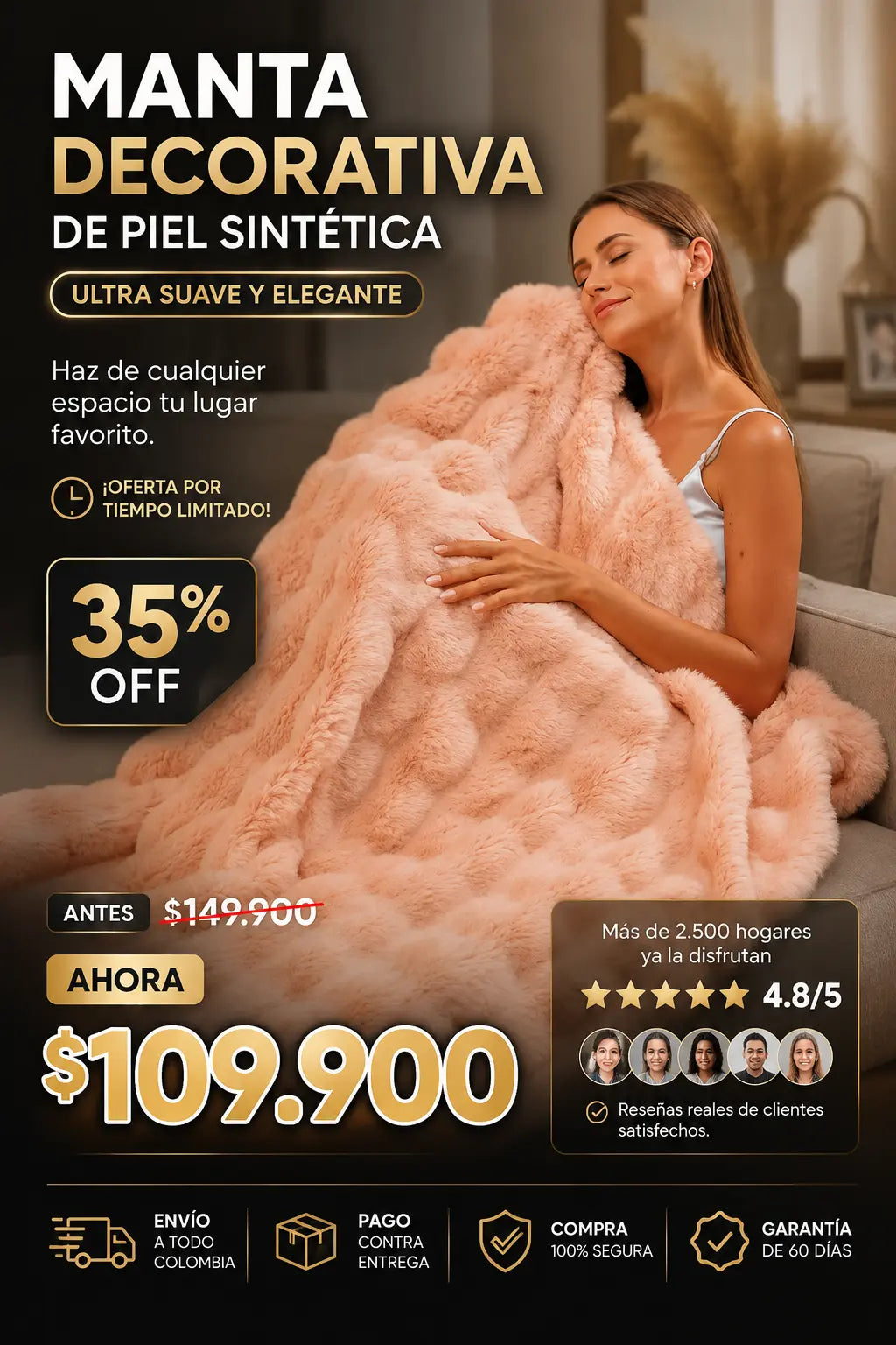 Manta de piel sintética