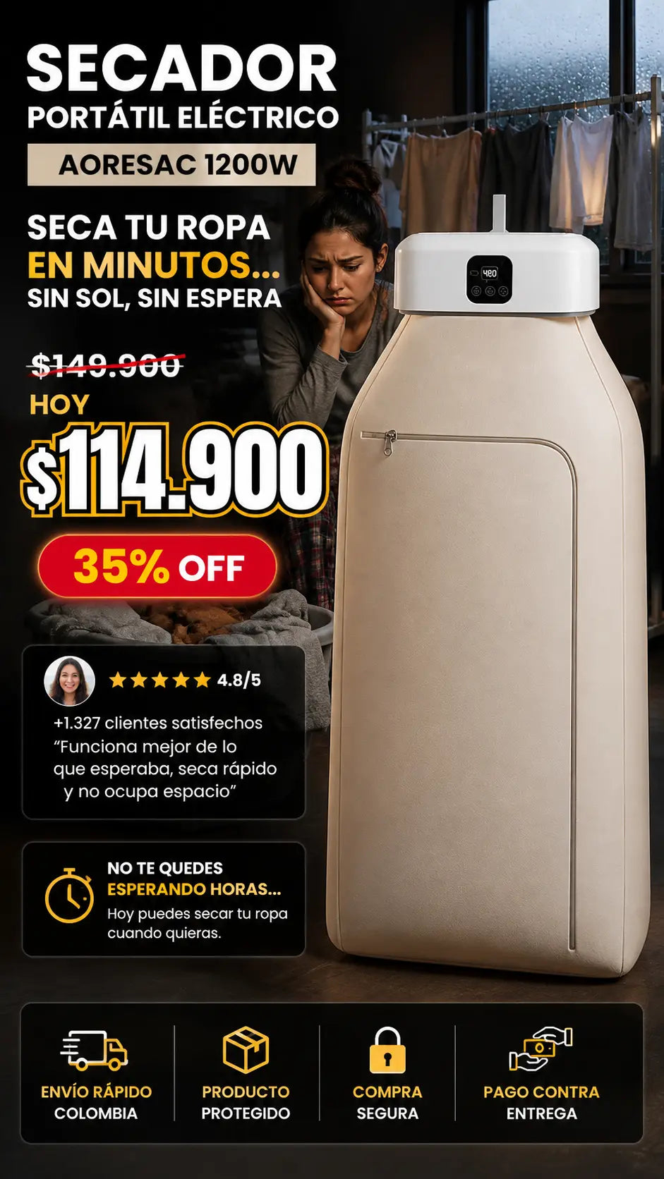 Secador de ropa portatil