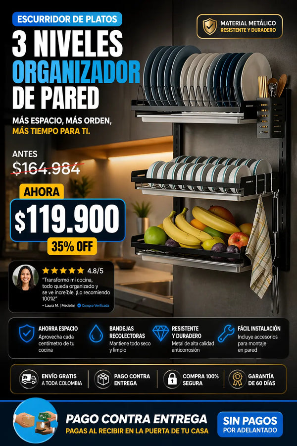 Escurridor de platos 3 niveles